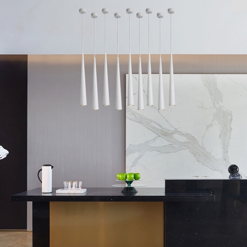 Led Cylindrical Cone Chandelier Restaurant Hanging Downlight