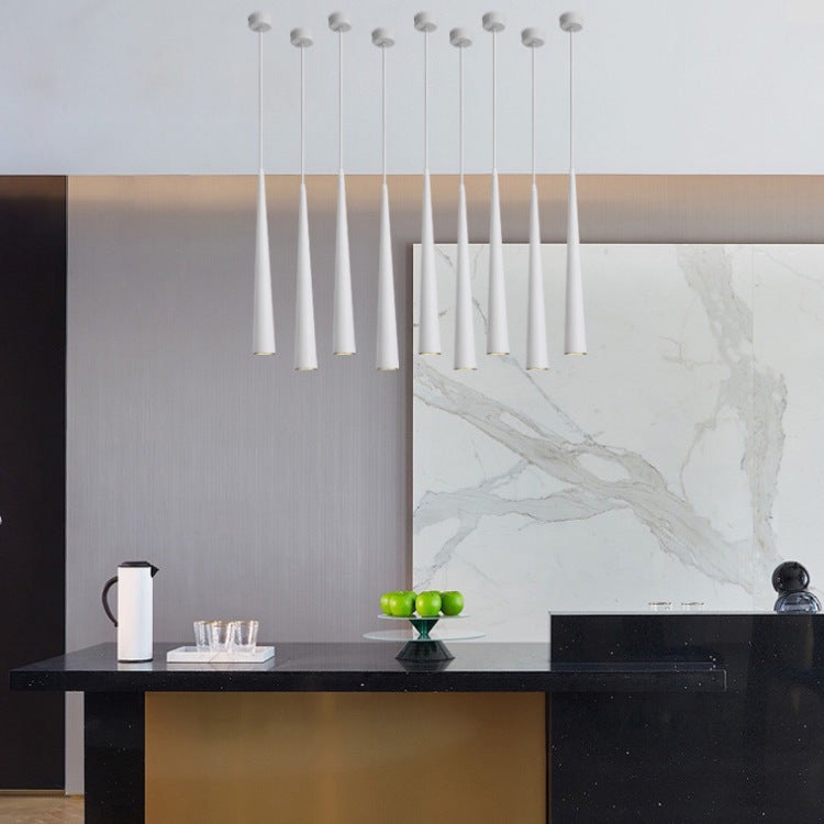 Led Cylindrical Cone Chandelier Restaurant Hanging Downlight