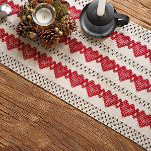 French Maiden Heart Cotton Linen Table Flag