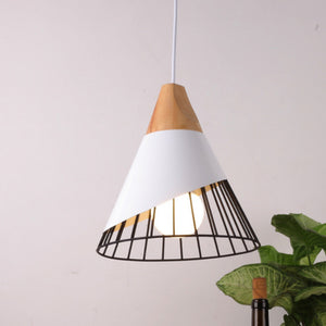 Restaurant bar single head wooden chandelier