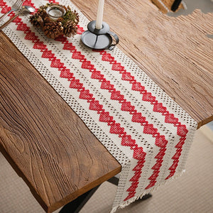 French Maiden Heart Cotton Linen Table Flag