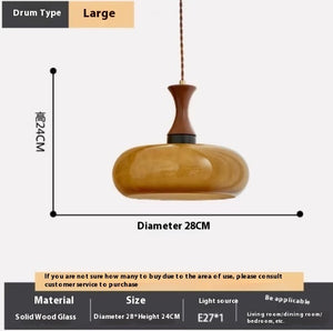 Creative Modern And Simple Bao Sihaozhong Ancient Wooden Solid Wood Chandelier Walnut Bedroom Bedside Balcony Chandelier