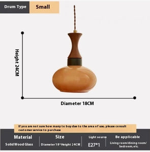 Creative Modern And Simple Bao Sihaozhong Ancient Wooden Solid Wood Chandelier Walnut Bedroom Bedside Balcony Chandelier